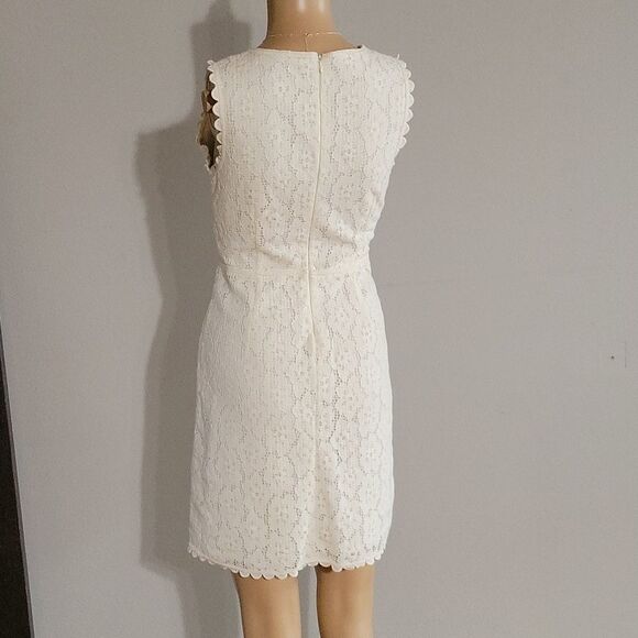 Max Studio ivory lace fabric dress 2. Worn once for photoshoot NEW - Picture 2 of 15